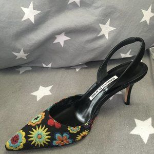 MANOLO BLAHNIK Floral & black pumps/heels SZ 6-NIB